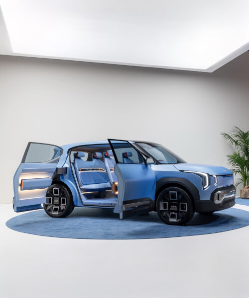 kia turns hemp, mycelium, flax fibers & recycled textiles into cabin parts of electric SUV EV2
