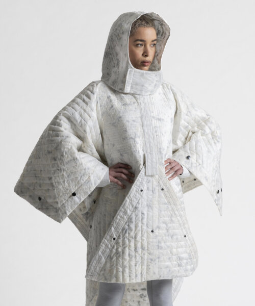 LAYER recycles parachutes into RÆBURN’s cape and jacket that can be worn in any weather