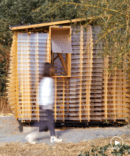 students craft XBAMBOO cabin with acrylic skin and AI-generated timber frame in china